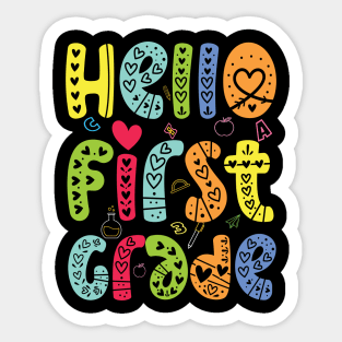 Hello First grade 1st Grade Team Back To School Teacher Kid Sticker